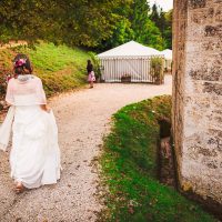 Arrivée de la mariée au vin d'honneur